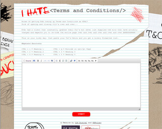 View I hate terms and conditions